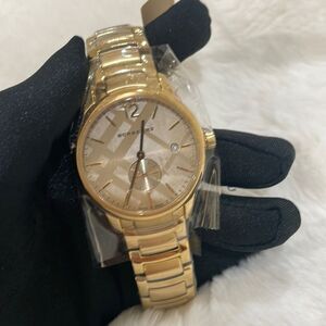 NIB Gold Tone Burberry Watch